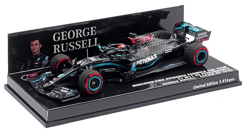 Minichamps 1-43 and russell 2020 mercedes f1 w11 sakhir